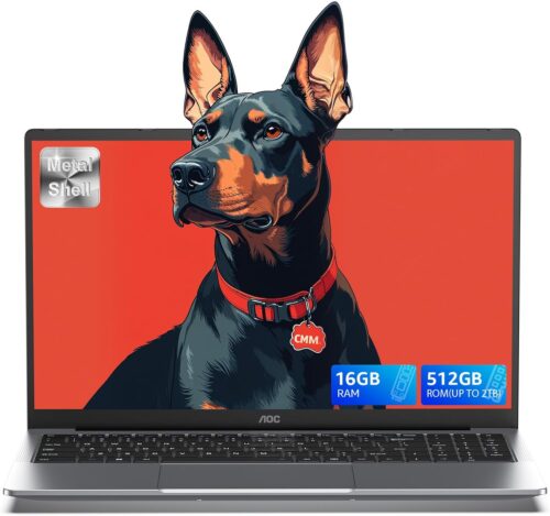 AOC 2025 15.6 Inch Quad-Core N150 Laptop (3.6GHz Exceed N100N97N5095) 16GB DDR4 RAM 512GB M.2 SSD Laptop PCs, FHD, USB 3.2, WiFi