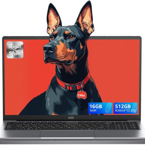 AOC 2025 15.6 Inch Quad-Core N150 Laptop (3.6GHz Exceed N100N97N5095) 16GB DDR4 RAM 512GB M.2 SSD Laptop PCs, FHD, USB 3.2, WiFi
