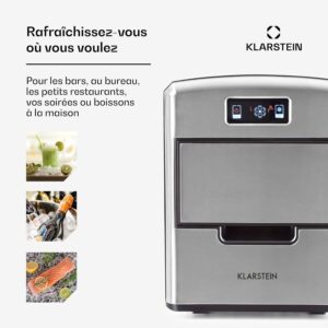 Machine à glaçons Klarstein 2,1 L, jusqu’à 12 kg