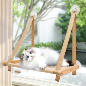 CATISM Pliable Hamac Chat Fenetre jusqu'a 20kg, Hamac pour Chat avec Ventouse Puissante, Tissu Lavable, Support pour Rebord de Fenet