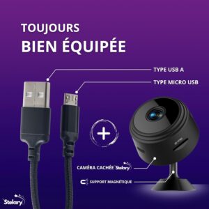 Stelary Spy Camera Magnetic Mount Mini Hidden Camera Discreet Surveillance Security Camera for Home 128GB Micro SD Slot