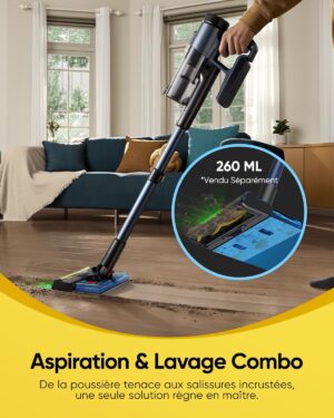 Vexilar V12 Aspirateur Balai sans Fil, 50Min50Kpa450W Aspirateur sans Fil Puissant, Brosse pour Sol amelioree,Technologie GreenEye