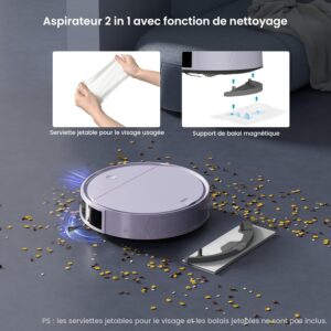 Aspirateur robot OKP K5 Pro – 5000PA Wi‑Fi Alexa 150min