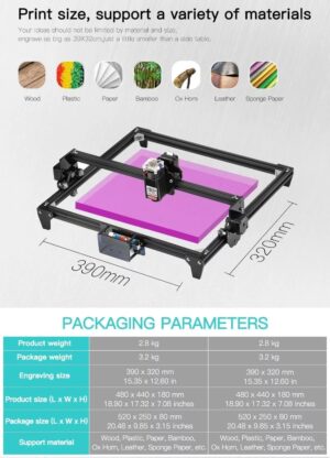 Machine de gravure laser de table 7,5-20W pour bois et cuir