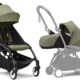 Poussette Stokke YOYO3 avec pack nouveau-ne et pack couleur 6 - Comprend un cadre noir, un pack couleur YOYO 6 (Olive) et un pack