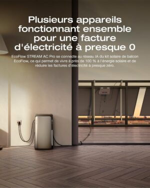 71C7Qki8CjL._SL1500_.jpg ECOFLOW STREAM AC Pro, batterie capacite de 1,92 kWh, 100 compatible avec toutes les kit solaire avec batterie, Sortie 1200 W, exte