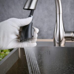 Robinet de cuisine professionnel nickel brossé 360°