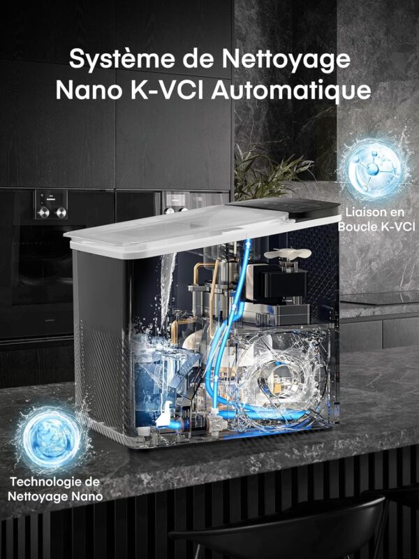 FOHERE Machine à Glaçons, 14Kg en 24h, 9 Glaçons en 5 Minutes, 2 Tailles de Glaçons, Ice Maker Portable de Comptoir, Appareil à Glac