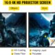 VEVOR Ecran de projection sur trepied avec support 177,8 cm 16:9 4K HD - Sans plis - Reglable en hauteur - Ecran portable pour proje