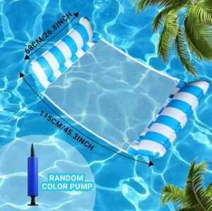 71CqM7Fp34L._AC_.jpg Lot de 2 hamacs a eau 4 en 1 avec filet et hamac gonflable de piscine Hamac de piscine hamac a eau, lit flottant et fauteuil lou