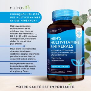 Multivitamines pour hommes 25 vit. & minéraux - maca ginseng