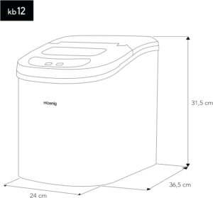 71DAjHBikDL._AC_SL1500_-1.jpg Machine à Glaçons H.Koenig KB12 - 12kg/24h, 2 tailles, Silencieuse