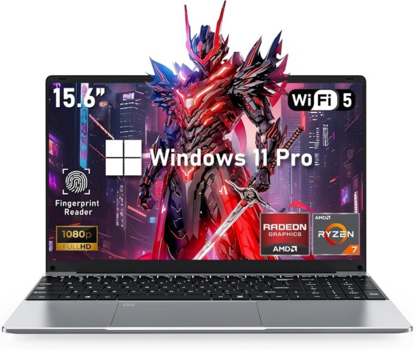 FUNYET AMD RyzenTM7 5700U Gaming Laptop, 15.6 Inch Win 11 Laptop, Laptop Gamer RAM 16GB NVME SSD 1TB, Backlit Keyboard, Graphics Rade