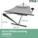 Vita5 Hamac sur Pied 2 Places avec Coussin, Hamacs Double Portable, Support Solide en Acier revetu, Charge Max de 200 Kg, Hauteur Re