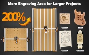 FoxAlien Masuter Pro Kit d'extension 4080 avec Spoilboard hybride ameliore pour CNC fraiseuse Masuter Pro Working Area Extend (15.75