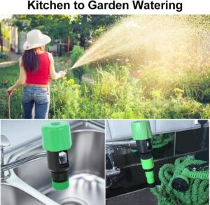 ECYC Outil D'Adaptateur De Connecteur De Tuyau De Tuyau D'Arrosage De Jardin De Cuisine D'Arrosage, plastique ABS, Vert