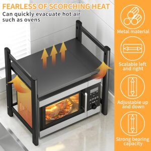 JAMATA Support de four a micro-ondes,2 Niveaux Support de Four a Micro-Ondes Extensible,Etagere Rangement Cuisine Four a Micro Ondes