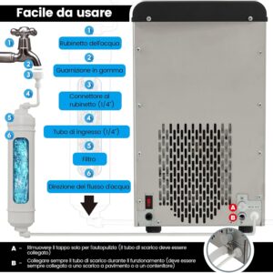 Machine à glaçons COSTWAY Nugget Ice 27 kg/24h autonettoyante