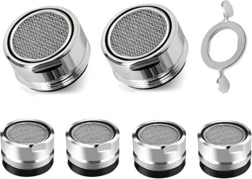 SURFOU Mousseur Robinet Cuisine, Lot De Six Embout Mitigeur Lavabo Salle De Bain A Visser M24 Economiseur Aerateur D'eau Pour Faucet