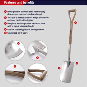 Spear Jackson 4450DS Traditional Stainless Steel Spade