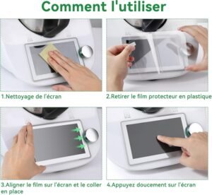Inwee Verre Trempe pour Vorwerk Thermomix TM6 2 Pieces 9H Protecteur d'Ecran, Film Protection pour Thermomix TM6, Durable et Resis