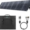 Ecosonic 200W Portable Foldable Solar Panel with Stand, USB-C PD3.0 USB-A QC3.0, MC4 Multiple Output for Power Stations, Generat