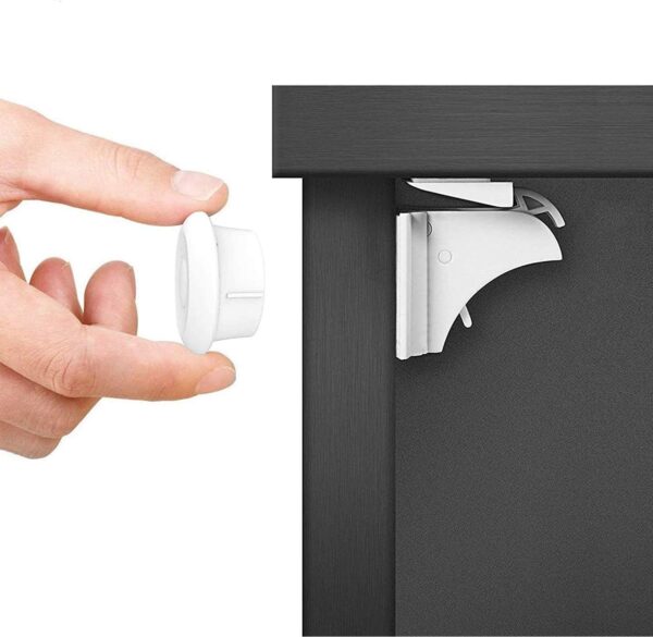 Dokon Securite Bebe Placard Bloque Porte (20 serrures 3 Cles), Securite Enfant Tiroir Armoires Verrous Magnetique Cabinet de secur