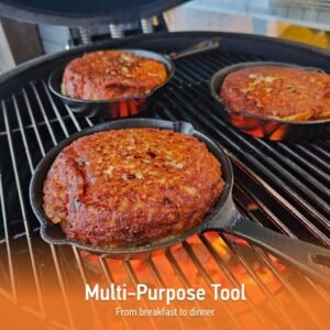Texas Club - Poele a frire en fonte, crepes, omelette, viande ou legumes, ideale pour barbecue et cuisine, poele a barbecue, diametr