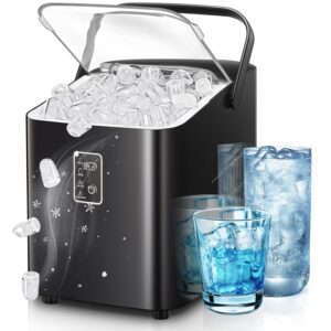 71ENLBCoi-L._SL1500_.jpg FOHERE Machine a glacons, glacons en 5 minutes, 14 kg en 24 heures, mini machine a glacons autonettoyante, 2 tailles de glacons pour