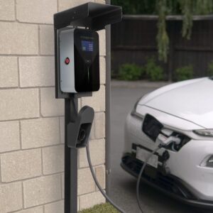 VIVO Outdoor charging stand for electric vehicles, weather protection cover, charging station base, floor mounting, all seasons, ele