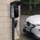 VIVO Outdoor charging stand for electric vehicles, weather protection cover, charging station base, floor mounting, all seasons, ele