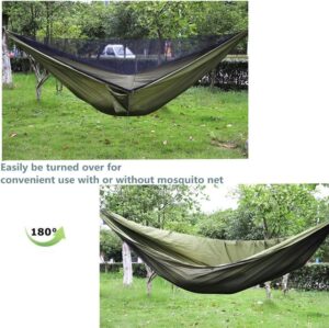Hamac de Camping avec moustiquaire, hamac Simple et Double leger, Portable en pour 2 Personne pour Le Camping, la randonnee, la Surv