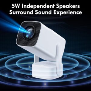 SEPYMP Portable Mini Projector, 4k Projector, Independent Speaker 5 Watts, 1080P HD, 350 ANSI, Android 11, Pre-Installed Netflix, Yo