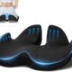 Ajiteogy Coussin de Bureau en Mousse memoire - Ergonomique et Respirant pour Un Confort prolonge - Housse Amovible et Lavable - Noir