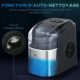 Machine à glaçons HOMCOM 12 kg/24h autonettoyante LED