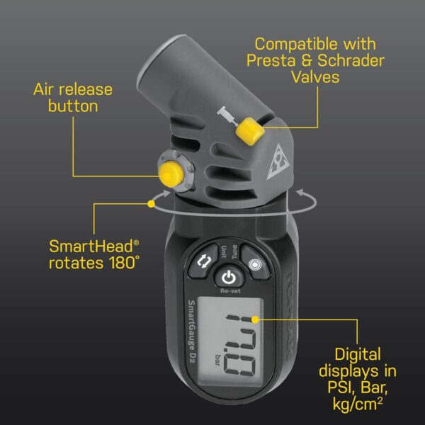 Topeak Smart Gauge D2 Digital Pressure Gauge