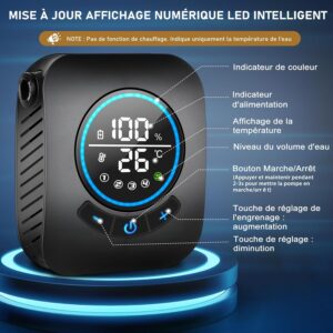Spopal Camping Shower, 8000 mAh Portable Shower, Camping Shower Kit, Rechargeable Electric Shower Pump, with Smart Display and Sho