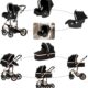 Poussette 3 en 1 Reenborn réversible cadre aluminium