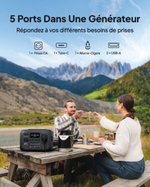 BLUETTI AC2A Portable Electric Generator, 204Wh LiFePO4 Battery with 1 AC Output 300W (600W Peak), Recharge 0-80 in 30 Min, Portabl