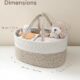 Maliton Panier Rangement Bebe, Rangement Lange Bebe avec Compartiments et Poignees, Couches Bebe Portable, Panier Organisateur Bebe