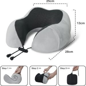Coussin de voyage mémoire FANHOMAS - oreiller nuque + masque