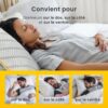 Cosi Home Rectangular Memory Pillow 71 x 45 cm White Breathable Cushion with Bamboo Cover, Adjustable Height, Machine Wash, for Ba