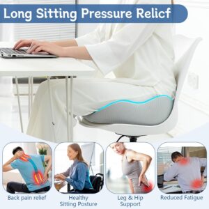 Bearrerp Coussin orthopedique en mousse a memoire de forme - Ergonomique - Favorise la circulation sanguine et soulage le coccyx - P