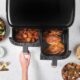 Russell Hobbs Air Fryer Rapid Air 9L (2 x 4.5L Compartments, Compact, Quiet, 9-in-1) Oil-free Fryer (Economy, Touch, Grill, Roast