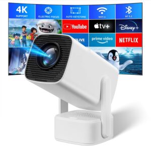 SEPYMP Portable Mini Projector, 4k Projector, Independent Speaker 5 Watts, 1080P HD, 350 ANSI, Android 11, Pre-Installed Netflix, Yo