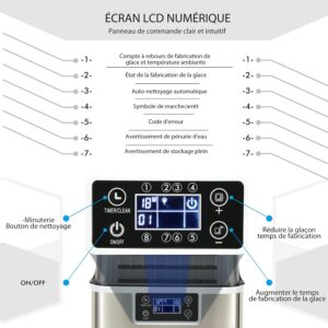 Machine à glaçons Relax4life 18 kg/24 h, inox, 3,2 L
