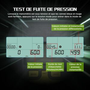 Manomètre climatisation numérique KAISAL 93 réfrigérants