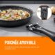 Fadware Lot de 3 poeles - 20 24 28 cm - Avec poignee amovible - Pour tous les types de feux dont induction - Revetement anti-adh