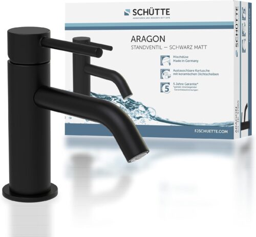 SCHUTTE Aragon 37965 Robinet d'eau Froide Uniquement pour Eau Froide - Robinet de lavabo pour Toilettes d'invites - Robinet pour Pet