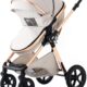 BEBBY Poussette 3 en 1, Poussettes Combinee Portable Pliant en Un Clic,Poussettes Citadines Avec Siege Auto, Poussette Canne Paysage